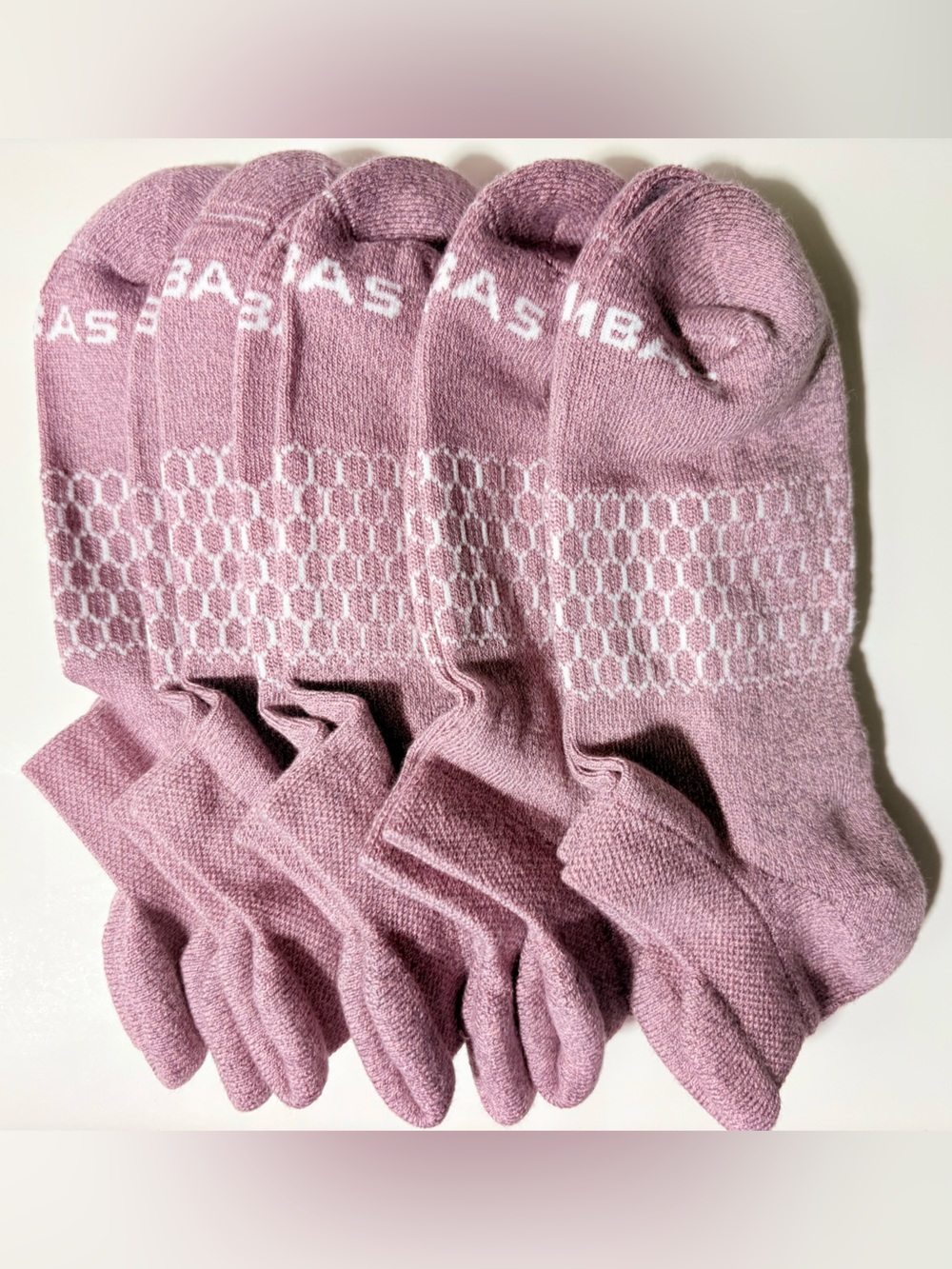 Bombas 5 Pack Mauve Purple Cushioned Ankle Socks Size M